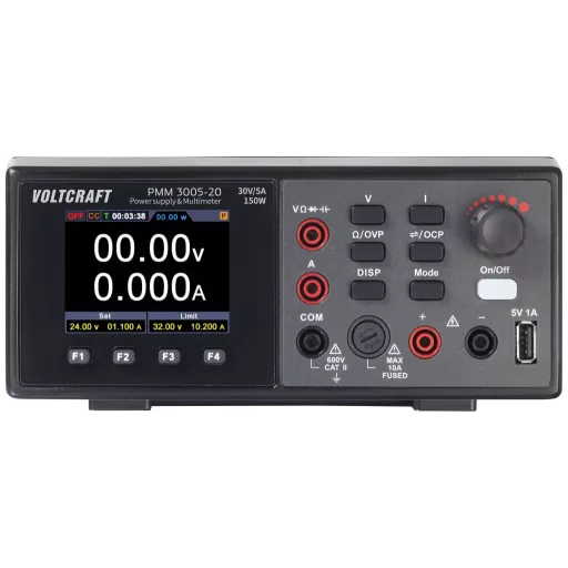VOLTCRAFT PMM 3005-20 Digitális multiméter és tápegység digitális CAT II 600 V Kijelző (digitek): 20000