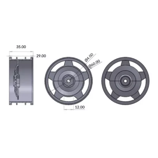 Absima 1:10 Buggy Komplett kerék Pin line Alumínium 2 db