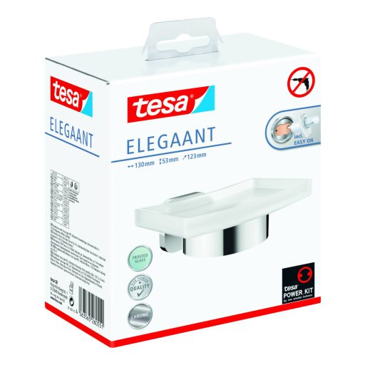tesa ELEGAANT 40628-00000-00 Szappantartó Króm (fényes), Fehér (selymes)
