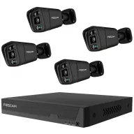  Foscam Netzwerkkamera FN9108E-B4-2T black LAN IP-Megfigyelő kamera készlet8 csatornás4 db kamerával3840 x 2160 pixel