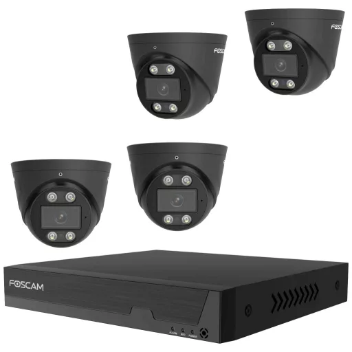 Foscam FNA108E-T4-2T black LAN IP-Megfigyelő kamera készlet8 csatornás4 db kamerával3840 x 2160 pixel