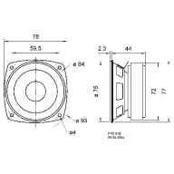   Visaton FRS 8 M - 8 Ohm 3.3 coll 8 cm Szélessávú hangszóró 30 W 8 Ω Fekete