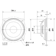   Visaton SL 87 ND - 8 Ohm 3.4 coll 8.5 cm Szélessávú hangszóró 10 W 8 Ω Fekete