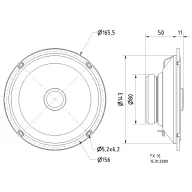   Visaton FX 16 WP - 4 Ohm 6.5 coll 16 cm 2 utas koaxiális hangszóró 80 W 4 Ω Kültéri hangfal, Tengervíznek ellenálló, Műanyag membrán