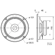   Visaton BG 13 P - 8 Ohm 5 coll 13 cm Szélessávú hangszóró 20 W 8 Ω