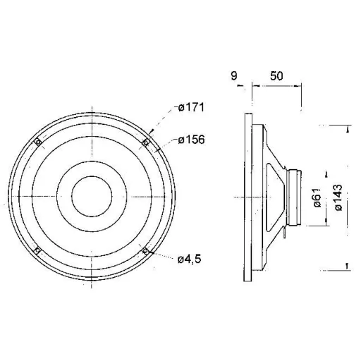 Visaton FR 6,5 - 8 Ohm 6.5 coll 16.51 cm Szélessávú hangszóró 40 W 8 Ω