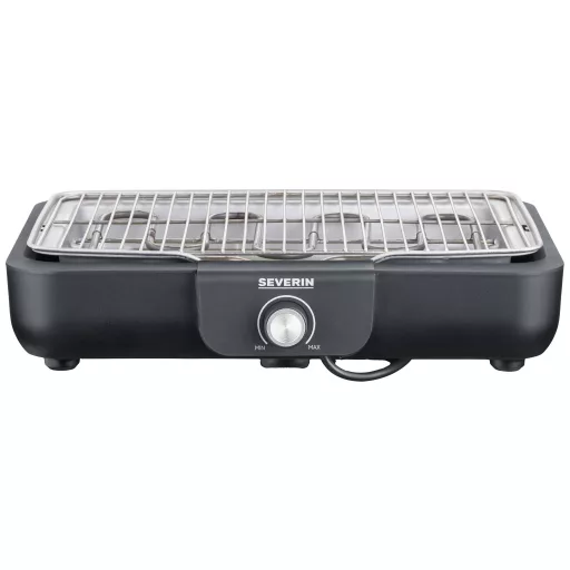 Severin PG 8554 Asztali grill Asztali Vezetékes, fokozatmentes hőmérséklet szabályozó Fekete/ezüst