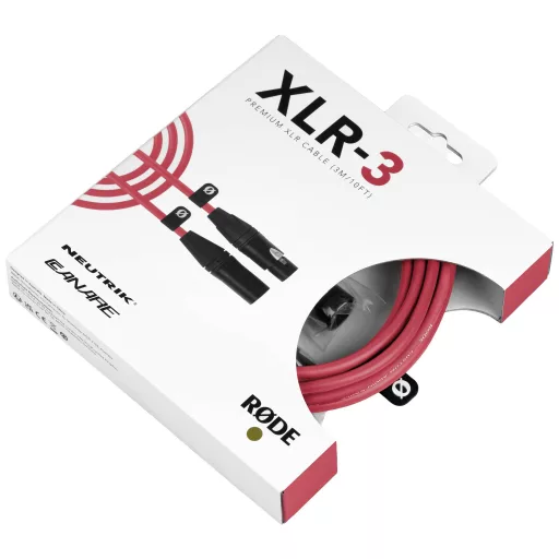 Rode XLR3M-R XLR Összekötőkábel 3 m Piros
