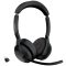 Jabra Evolve 2 55 MS Stereo On Ear headset Bluetooth® Stereo Fekete Noise Cancelling, mikrofon zajelnyomás Számítógép