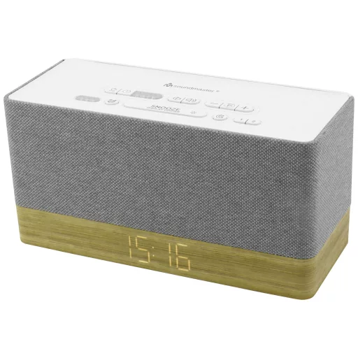 soundmaster UR630WE Rádiós ébresztőóra URH Bluetooth®, AUX, URH Ébresztő funkció Szürke, Barna