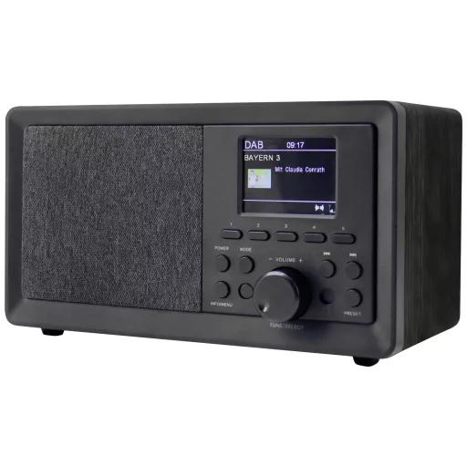 soundmaster DAB350SW Asztali rádió DAB+, URH USB Hangfallal, Ébresztő funkció Fekete