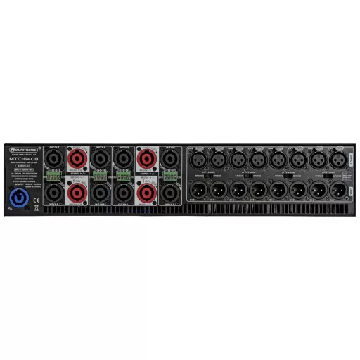Omnitronic MTC-6408 Nagy teljesítményű erősítő RMS teljesítmény kimeneti csatornánként 4 Ohm-nál: 800 W