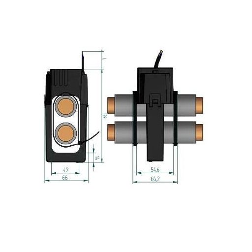 Celsa TQ 84 400/5A 0.5VA Kl. 1 70006-1340 Kábelátépítő áramátalakító Elsődleges áram 400 A Másodlagos áram 5 A Vezeték átvezetési átmérő:42 mm 1 db
