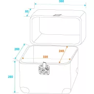   Roadinger ALU 75/25 30110035 Tok (H x Sz x Ma) 300 x 410 x 390 mm
