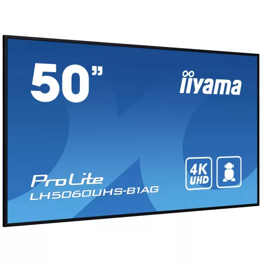 Iiyama LCD 4K UHD IPS Digital Signage kijelző EEK: G (A - G) 125.7 cm (49.5 coll) 3840 x 2160 Pixel 24/7 Beégés elleni funkció, Média lejátszás funkció,
