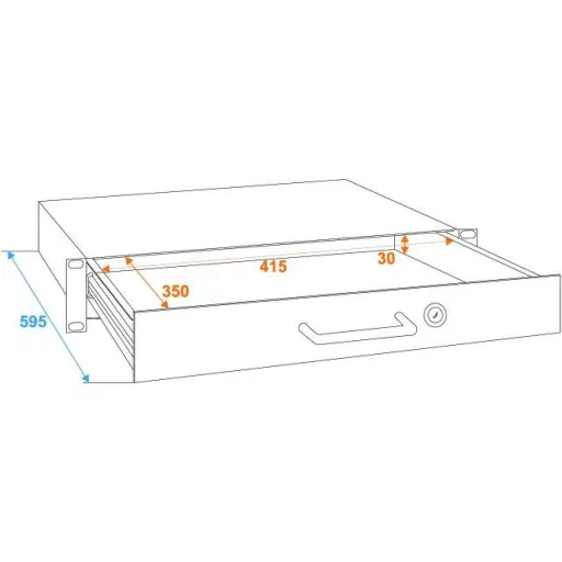 Omnitronic 30100951 19 collos rack fiók 1 ME Acél