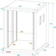 Omnitronic SR-19 19 collos rack 16 ME Acél Görgőkkel
