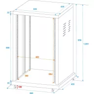 Omnitronic SR-19 19 collos rack 20 ME Acél Görgőkkel