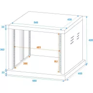 Omnitronic SR-19 19 collos rack 8 ME Acél