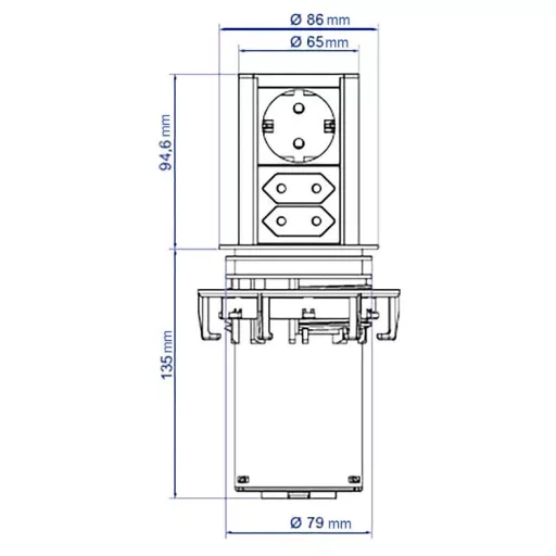 Bachmann 928017 Asztali csatlakozómező Nemesacél 1 db