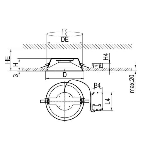 RIDI 321509 321509 LED-es beépíthető lámpa LED 16 W Fehér