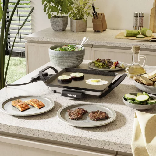 Tristar Slim S BP-2666 Elektromos Grillező lap fokozatmentes hőmérséklet szabályozó Fekete