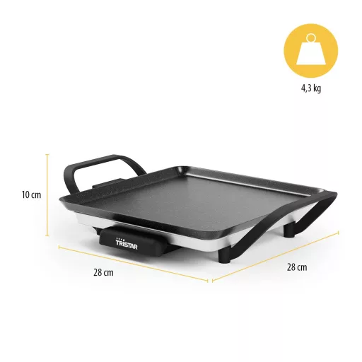 Tristar Slim S BP-2666 Elektromos Grillező lap fokozatmentes hőmérséklet szabályozó Fekete