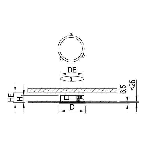 RIDI 331227 331227 LED-es beépíthető lámpa LED 24 W Fehér