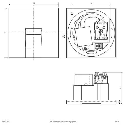 EVN W240102 W240102 LED-es fali beépíthető lámpa LED Fehér