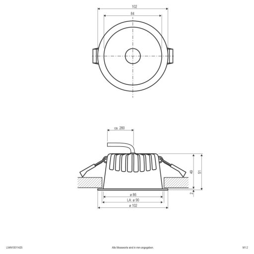 EVN C54N10011425 C54N10011425 LED-es beépíthető lámpa LED 10 W Fehér