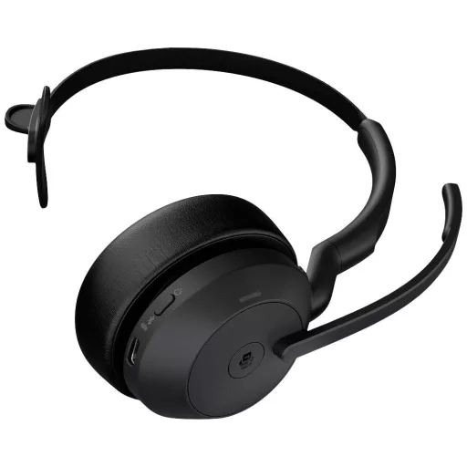 Jabra Evolve2 55 MS On Ear headset Bluetooth® Mono Fekete Noise Cancelling, mikrofon zajelnyomás Headset, Mono Telefon