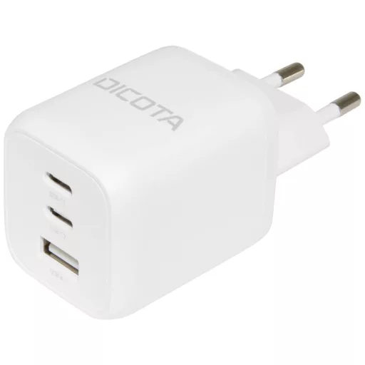 Dicota Compact USB-s töltőkészülék 65 W 1x USB-A, 2x USB-C® Power Delivery Fehér Beltér GaN