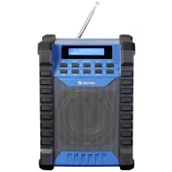   Denver WRD-60 Építkezési rádió DAB+, DAB, URH AUX, URH, DAB+ Újratölthető, Fröccsenő víz ellen védett Fekete, Kék