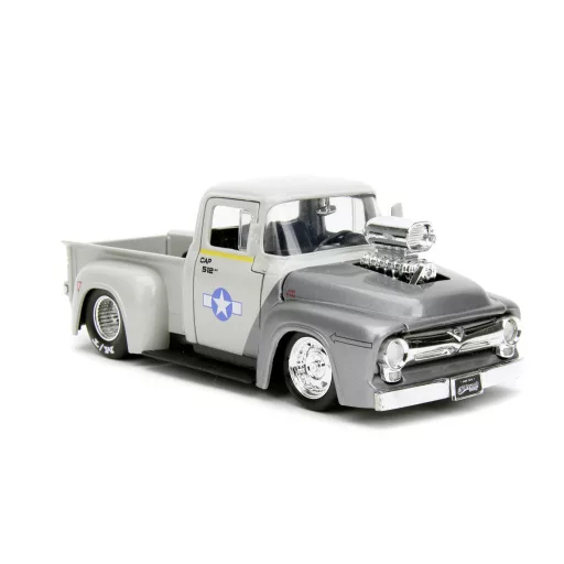 JADA TOYS Street Fighter 1956 Ford pickup Guile figurával Kész modell Személygépkocsi modell