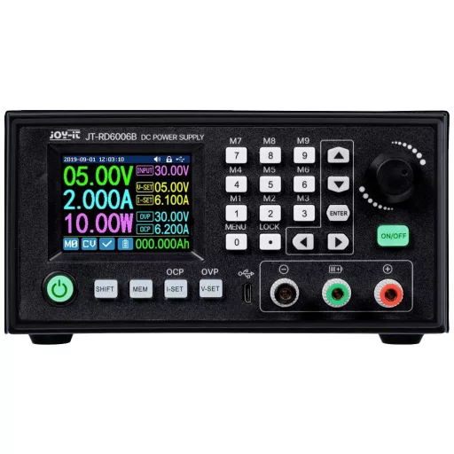 Joy-it JT-RD6006-C-B Labortápegység, szabályozható 0 - 60 V 0 - 6 A 360 W Távirányítható, Programozható Kimenetek száma 2 x