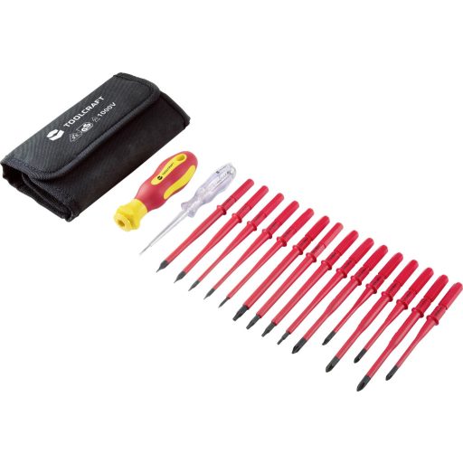 TOOLCRAFT Ellenőrző készlet Egyeneshornyú, Külső kerek hatlap (TX), Kereszthornyú Phillips, Kereszthornyú Pozidriv Elektronika- és finommechanika,