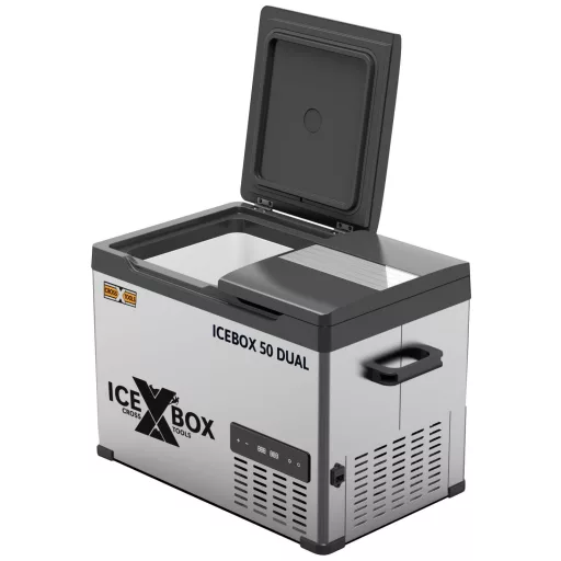 T.I.P. - Technische Industrie Produkte Icebox 50 DUAL Hűtőláda EEK: D (A - G) Kompresszor 12 V, 24 V, 230 V Szürke, Fekete 44.4 l -20 és +20 között °C