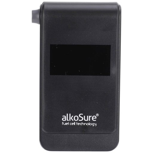 alkoSure Alkoholteszter Fekete (matt) 0.00 - 4.00 ‰ Kijelzővel, Különböző mértékegységek megjeleníthetők