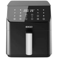   SOGO Human Technology FRE-SS-10890 Forrólevegős fritőz 6 l 1700 W Túlhevülés elleni védelem, Időzítő funkció, Kijelzővel, Tapadásmentes bevonat Fekete