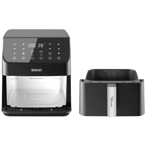 SOGO Human Technology FRE-SS-10890 Forrólevegős fritőz 6 l 1700 W Túlhevülés elleni védelem, Időzítő funkció, Kijelzővel, Tapadásmentes bevonat Fekete