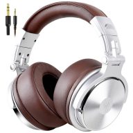   OneOdio Pro-40 DJ Over Ear fejhallgató Vezetékes Stereo Ezüst, Barna High-Resolution audio Összehajtható, Forgatható fülkagyló