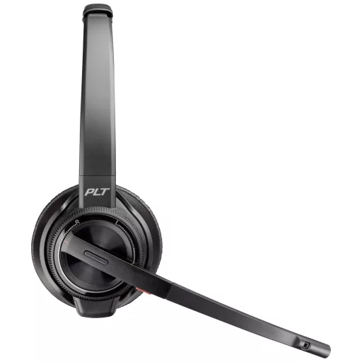 HP Poly Savi 8220 UC DECT On Ear headset DECT, Bluetooth® Stereo Fekete Noise Cancelling Headset, Hangerő szabályozás, Mikrofon némítás Számítógép