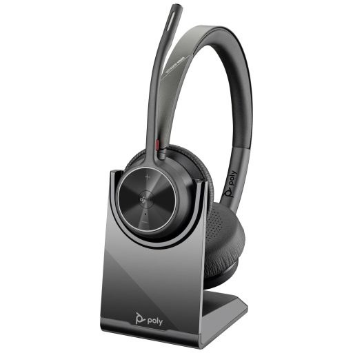 HP Poly Voyager 4320-M +BT700 Dongle On Ear headset Bluetooth® Stereo Fekete Noise Cancelling Hangerő szabályozás, Mikrofon némítás Számítógép
