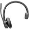 HP Poly Voyager 4310 UC Monaurales Headset +BT700 USB-A Adapter On Ear headset Bluetooth® Stereo Fekete Noise Cancelling Hangerő szabályozás, Mikrofon némítás