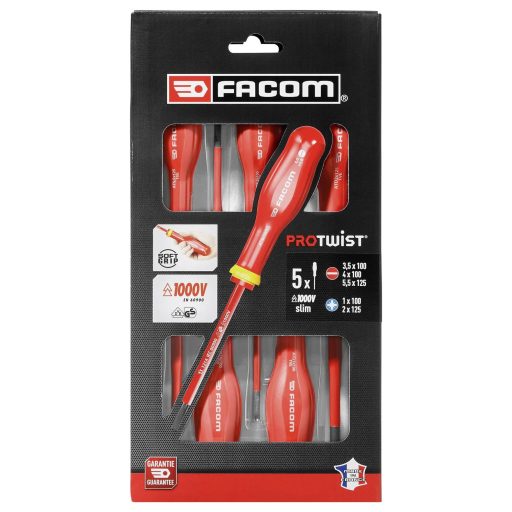 Facom Csavarhúzó készlet Villanyszerelő 5 részes