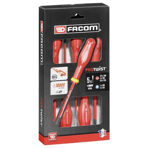 Facom Csavarhúzó készlet Villanyszerelő 5 részes