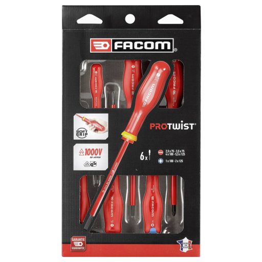 Facom Csavarhúzó készlet Villanyszerelő 6 részes