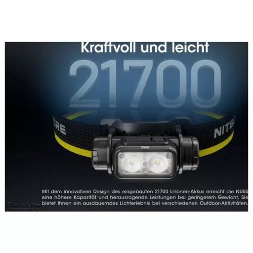NiteCore NU50 LED Fejlámpa Akkuról üzemeltetett 1400 lm NC-NU50