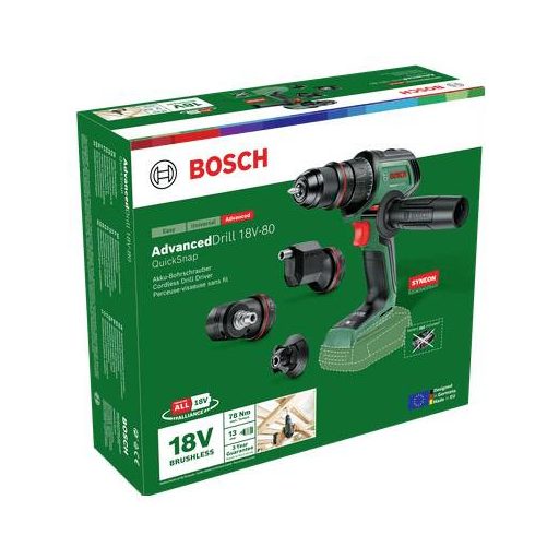 Bosch Home and Garden AdvancedDrill 18V-80 QuickSnap 06039E2003 Akkus fúrócsavarozó 18.0 V