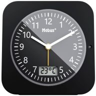 Mebus 25609 Rádiójel vezérlésű Ébresztőóra Fekete